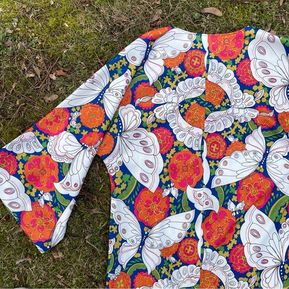 RARE Vintage Handmade maximalist groovy butterfly kaftan maxi dress - Picture 11 of 11